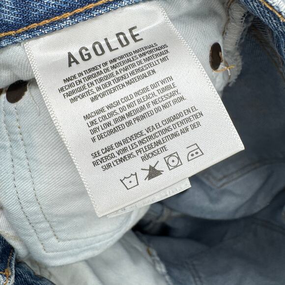 Agolde Women's Blue 90's Pinch Waist High Rise Straight Leg Denim Jeans Size 26 - Picture 8 of 11